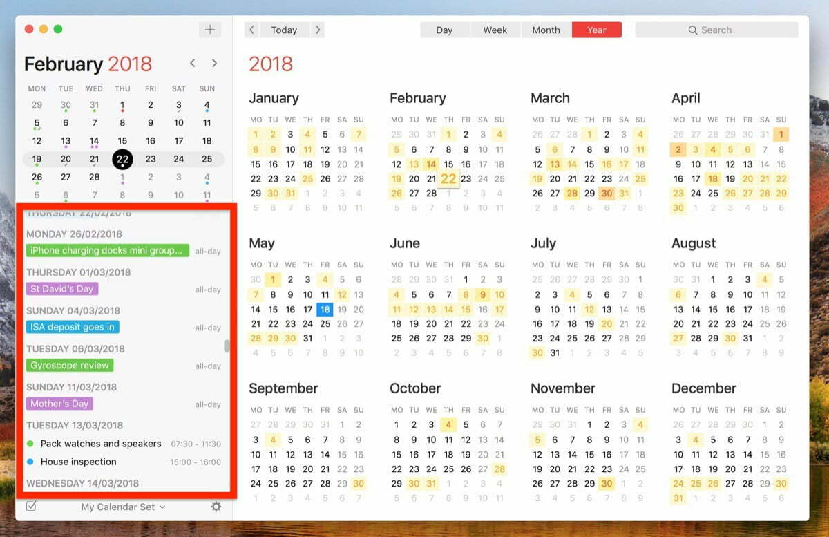 Image result for How to View All Events as a List in Your Mac's Calendar App